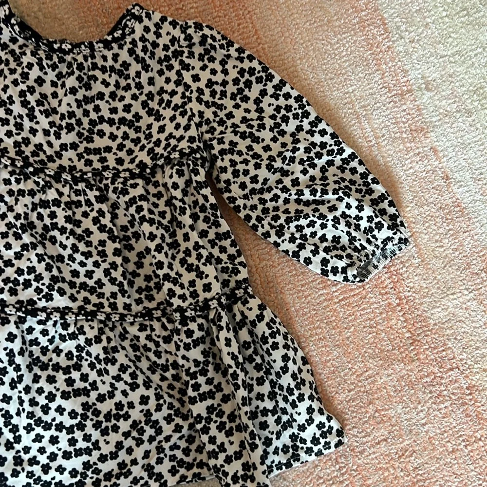 Zara Kids black and white floral dress 18-24 month